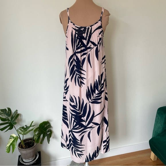 Michael Stars Tickle Pink Palm Frond Print Viscose Midi Paradiso Sundress EUC S - Picture 4 of 9